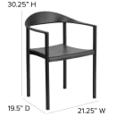 Flash Furniture RUT-418-BK-GG Stacking Café Chair w/ Plastic Seat & Back - Metal Frame, Black thumbnail 2