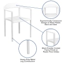 Flash Furniture RUT-418-WH-GG Stacking Café Chair w/ Plastic Seat & Back - Metal Frame, White thumbnail 6