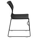 Flash Furniture RUT-438-BK-GG Stacking Chair w/ Black Plastic Seat & Black Metal Frame thumbnail 3