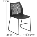 Flash Furniture RUT-498A-BLACK-GG Stacking Chair w/ Black Plastic Seat & Black Metal Frame thumbnail 2