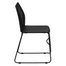 Flash Furniture RUT-498A-BLACK-GG Stacking Chair w/ Black Plastic Seat & Black Metal Frame thumbnail 3