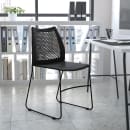 Flash Furniture RUT-498A-BLACK-GG Stacking Chair w/ Black Plastic Seat & Black Metal Frame thumbnail 9