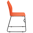 Flash Furniture RUT-498A-ORANGE-GG Stacking Chair w/ Orange Plastic Seat & Black Metal Frame thumbnail 3