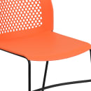 Flash Furniture RUT-498A-ORANGE-GG Stacking Chair w/ Orange Plastic Seat & Black Metal Frame thumbnail 7