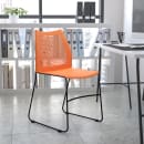 Flash Furniture RUT-498A-ORANGE-GG Stacking Chair w/ Orange Plastic Seat & Black Metal Frame thumbnail 9