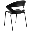 Flash Furniture RUT-4-BK-GG Stacking Chair w/ Black Plastic Seat & Black Metal Frame thumbnail 4