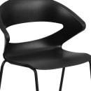 Flash Furniture RUT-4-BK-GG Stacking Chair w/ Black Plastic Seat & Black Metal Frame thumbnail 7