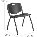 Flash Furniture RUT-D01-BK-GG Stacking Chair w/ Black Plastic Seat & Black Metal Frame thumbnail 2