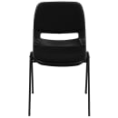 Flash Furniture RUT-EO1-01-PAD-GG Ergonomic Stacking Shell Chair w/ Black Fabric Back & Seat - Metal Frame, Black thumbnail 5