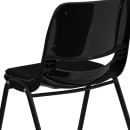 Flash Furniture RUT-EO1-01-PAD-GG Ergonomic Stacking Shell Chair w/ Black Fabric Back & Seat - Metal Frame, Black thumbnail 8