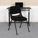 Flash Furniture RUT-EO1-01-PAD-GG Ergonomic Stacking Shell Chair w/ Black Fabric Back & Seat - Metal Frame, Black thumbnail 9