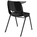 Flash Furniture RUT-EO1-01-PAD-LTAB-GG Ergonomic Shell Chair w/ Left Hand Tablet Arm - Black Padded Seat, Black Metal Frame thumbnail 3