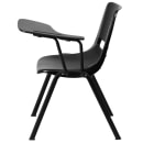 Flash Furniture RUT-EO1-BK-LTAB-GG Ergonomic Shell Chair w/ Left Hand Tablet Arm - Black Plastic Seat, Black Metal Frame thumbnail 2