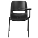 Flash Furniture RUT-EO1-BK-LTAB-GG Ergonomic Shell Chair w/ Left Hand Tablet Arm - Black Plastic Seat, Black Metal Frame thumbnail 4