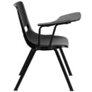 Flash Furniture RUT-EO1-BK-RTAB-GG Ergonomic Shell Chair w/ Right Hand Tablet Arm - Black Plastic Seat, Black Metal Frame thumbnail 3
