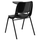 Flash Furniture RUT-EO1-BK-RTAB-GG Ergonomic Shell Chair w/ Right Hand Tablet Arm - Black Plastic Seat, Black Metal Frame thumbnail 4