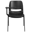 Flash Furniture RUT-EO1-BK-RTAB-GG Ergonomic Shell Chair w/ Right Hand Tablet Arm - Black Plastic Seat, Black Metal Frame thumbnail 5