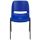 Flash Furniture RUT-EO1-BL-GG Stacking Shell Chair w/ Blue Plastic Seat & Back - Black Metal Frame thumbnail 5