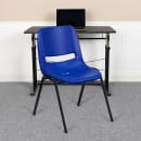 Flash Furniture RUT-EO1-BL-GG Stacking Shell Chair w/ Blue Plastic Seat & Back - Black Metal Frame thumbnail 9
