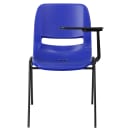 Flash Furniture RUT-EO1-BL-LTAB-GG Ergonomic Shell Chair w/ Left Hand Tablet Arm - Blue Plastic Seat, Black Metal Frame thumbnail 4