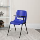 Flash Furniture RUT-EO1-BL-LTAB-GG Ergonomic Shell Chair w/ Left Hand Tablet Arm - Blue Plastic Seat, Black Metal Frame thumbnail 5