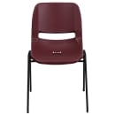 Flash Furniture RUT-EO1-BY-GG Stacking Shell Chair w/ Burgundy Plastic Seat & Back - Black Metal Frame thumbnail 5