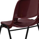 Flash Furniture RUT-EO1-BY-GG Stacking Shell Chair w/ Burgundy Plastic Seat & Back - Black Metal Frame thumbnail 7
