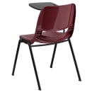 Flash Furniture RUT-EO1-BY-RTAB-GG Ergonomic Shell Chair w/ Right Hand Tablet Arm - Burgundy Plastic Seat, Black Metal Frame thumbnail 4