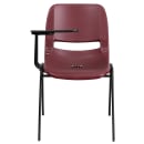 Flash Furniture RUT-EO1-BY-RTAB-GG Ergonomic Shell Chair w/ Right Hand Tablet Arm - Burgundy Plastic Seat, Black Metal Frame thumbnail 5
