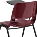 Flash Furniture RUT-EO1-BY-RTAB-GG Ergonomic Shell Chair w/ Right Hand Tablet Arm - Burgundy Plastic Seat, Black Metal Frame thumbnail 8
