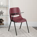 Flash Furniture RUT-EO1-BY-RTAB-GG Ergonomic Shell Chair w/ Right Hand Tablet Arm - Burgundy Plastic Seat, Black Metal Frame thumbnail 9