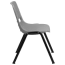 Flash Furniture RUT-EO1-GY-GG Stacking Shell Chair w/ Gray Plastic Seat & Back - Black Metal Frame thumbnail 3