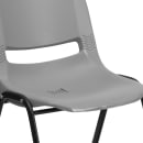 Flash Furniture RUT-EO1-GY-GG Stacking Shell Chair w/ Gray Plastic Seat & Back - Black Metal Frame thumbnail 7
