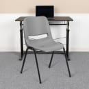 Flash Furniture RUT-EO1-GY-GG Stacking Shell Chair w/ Gray Plastic Seat & Back - Black Metal Frame thumbnail 9