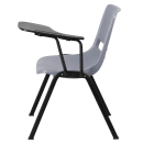 Flash Furniture RUT-EO1-GY-LTAB-GG Ergonomic Shell Chair w/ Left Hand Tablet Arm - Gray Plastic Seat, Black Metal Frame thumbnail 2