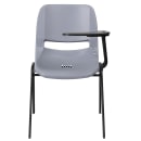 Flash Furniture RUT-EO1-GY-LTAB-GG Ergonomic Shell Chair w/ Left Hand Tablet Arm - Gray Plastic Seat, Black Metal Frame thumbnail 4