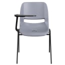 Flash Furniture RUT-EO1-GY-RTAB-GG Ergonomic Shell Chair w/ Right Hand Tablet Arm - Gray Plastic Seat, Black Metal Frame thumbnail 5