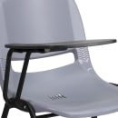 Flash Furniture RUT-EO1-GY-RTAB-GG Ergonomic Shell Chair w/ Right Hand Tablet Arm - Gray Plastic Seat, Black Metal Frame thumbnail 7