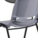 Flash Furniture RUT-EO1-GY-RTAB-GG Ergonomic Shell Chair w/ Right Hand Tablet Arm - Gray Plastic Seat, Black Metal Frame thumbnail 8