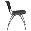 Flash Furniture RUT-F01A-BK-GG Stacking Chair w/ Black Plastic Seat & Titanium Metal Frame thumbnail 3