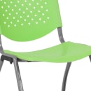 Flash Furniture RUT-F01A-GN-GG Stacking Chair w/ Green Plastic Back & Seat - Metal Frame, Titanium thumbnail 7