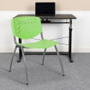 Flash Furniture RUT-F01A-GN-GG Stacking Chair w/ Green Plastic Back & Seat - Metal Frame, Titanium thumbnail 9