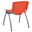 Flash Furniture RUT-F01A-OR-GG Stacking Chair w/ Orange Plastic Seat & Titanium Metal Frame thumbnail 4