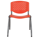 Flash Furniture RUT-F01A-OR-GG Stacking Chair w/ Orange Plastic Seat & Titanium Metal Frame thumbnail 5