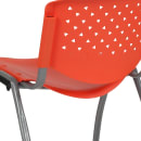 Flash Furniture RUT-F01A-OR-GG Stacking Chair w/ Orange Plastic Seat & Titanium Metal Frame thumbnail 8
