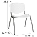 Flash Furniture RUT-F01A-WH-GG Stacking Chair w/ White Plastic Seat & Titanium Metal Frame thumbnail 2