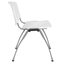 Flash Furniture RUT-F01A-WH-GG Stacking Chair w/ White Plastic Seat & Titanium Metal Frame thumbnail 3