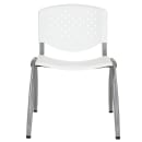 Flash Furniture RUT-F01A-WH-GG Stacking Chair w/ White Plastic Seat & Titanium Metal Frame thumbnail 5