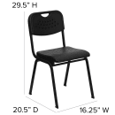 Flash Furniture RUT-GK01-BK-GG Stacking Chair w/ Black Plastic Seat & Black Metal Frame thumbnail 2