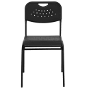 Flash Furniture RUT-GK01-BK-GG Stacking Chair w/ Black Plastic Seat & Black Metal Frame thumbnail 5